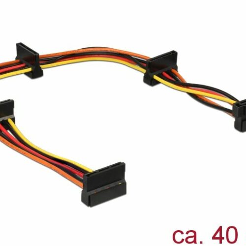 DeLock Power SATA 15 pin plug > 4x SATA 15 pin receptacle 40 cm multicolour cable